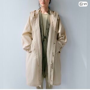 Beige Women's Hooded Coat